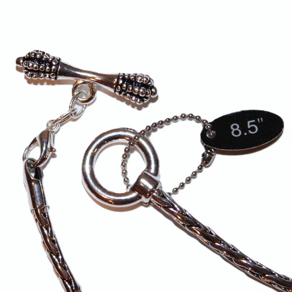 DaVinci Charm Bracelet 8.5" 7 Beads - Valentine's Day Heart XO Cupid Love Red CZ - Picture 3 of 4